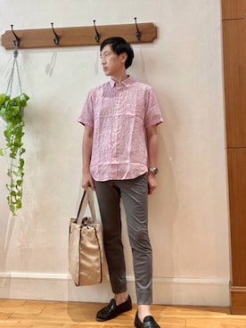 「Stutostein Nolley's（シュテットシュタインノーリーズ）のアイテム（パンツ）」を使った、Tatsuo.YMさん（メンズ・182cm）の春コーディネート