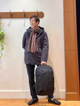 「アイテム（ストール/ショール）」を使った、Tatsuo.YMさん（メンズ・182cm）の秋コーディネート