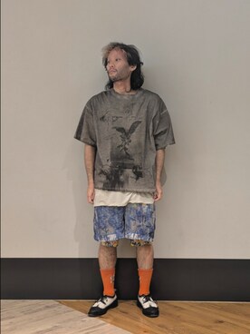 「DANKE SCHON（ダンケシェーン）のアイテム」を使った、ミヤザキさん（メンズ・169cm）の夏コーディネート