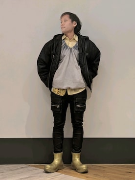 「L.H.P（エルエイチピー）のアイテム」を使った、ミヤザキさん（メンズ・169cm）の冬コーディネート