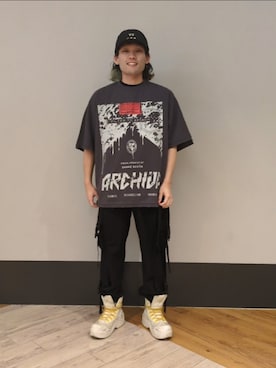 「Y-3（ワイスリー）のアイテム」を使った、ミヤザキさん（メンズ・169cm）の夏コーディネート