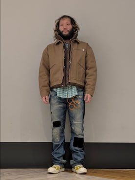 「DANKE SCHON（ダンケシェーン）のアイテム（ブルゾン）」を使った、ミヤザキさん（メンズ・169cm）の秋コーディネート