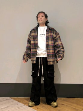 「A4A（エーフォーエー）のアイテム」を使った、ミヤザキさん（メンズ・169cm）の冬コーディネート