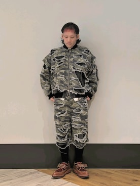 「DANKE SCHON（ダンケシェーン）のアイテム（MA-1）」を使った、ミヤザキさん（メンズ・169cm）の冬コーディネート