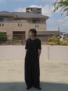 「alfredoBANNISTER（アルフレッドバニスター）のアイテム（ブーツ、ブラウン系）」を使った、mriveさん（メンズ・176cm）の夏コーディネート