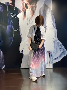 「armaniexchange」｜「アイテム（シャツワンピース）」を使った、K.MOEさん（レディース・155cm）の冬コーディネート