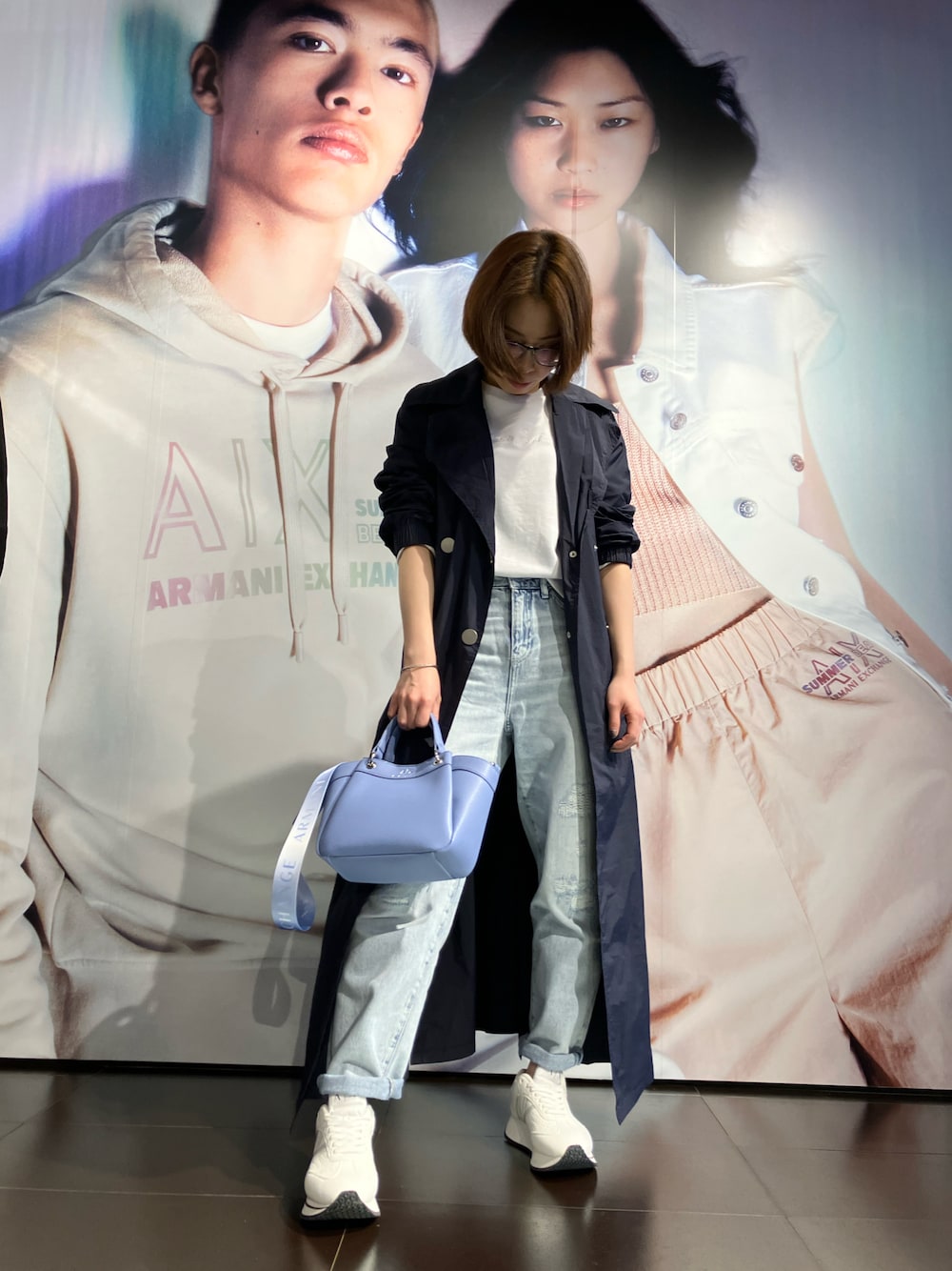 K.MOEさんの「【A|X アルマーニ エクスチェンジ】シアートレンチコート（ARMANI EXCHANGE）」を使ったコーディネート