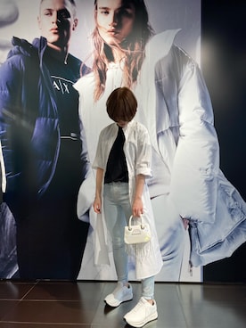 「armaniexchange」｜「アイテム（シャツワンピース）」を使った、K.MOEさん（レディース・155cm）の冬コーディネート