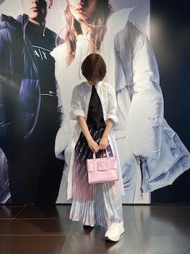 「armaniexchange」｜「アイテム（シャツワンピース）」を使った、K.MOEさん（レディース・155cm）の冬コーディネート