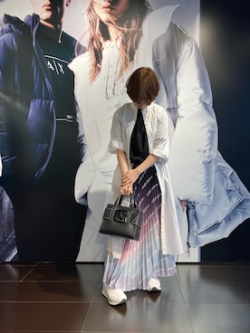 「armaniexchange」｜「アイテム（シャツワンピース）」を使った、K.MOEさん（レディース・155cm）の冬コーディネート