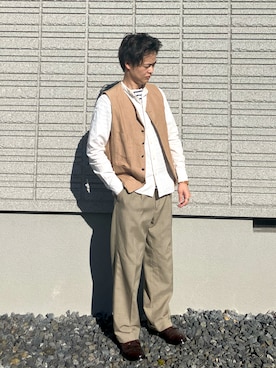 「Engineered Garments（エンジニアードガーメンツ）のアイテム」を使った、𝕋𝕂さん（メンズ・166cm）の春コーディネート