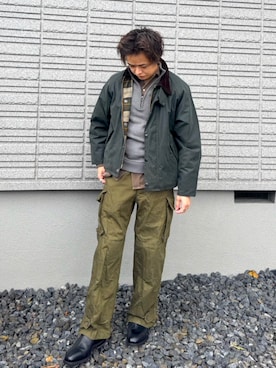 「Barbour（バブアー）のアイテム」を使った、𝕋𝕂さん（メンズ・166cm）の冬コーディネート