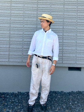 「アイテム（ローファー）」を使った、K@相互フォローさん（メンズ・166cm・30代）の夏コーディネート