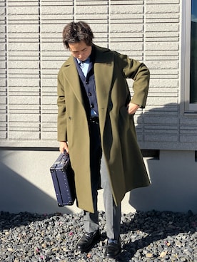 「アイテム（ビジネスシャツ）」を使った、𝕋𝕂さん（メンズ・166cm）の冬コーディネート