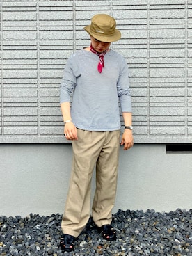 「SAINT JAMES（セントジェームス）のアイテム」を使った、𝕋𝕂さん（メンズ・166cm）の夏コーディネート