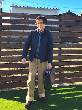 「アイテム（ビジネスバッグ）」を使った、𝕋𝕂さん（メンズ・166cm）の秋コーディネート