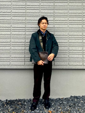 「アイテム（クラッチバッグ）」を使った、K@相互フォローさん（メンズ・166cm）の秋コーディネート