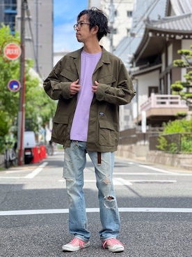 「430（フォーサーティ）のアイテム（ジャケット/アウター）」を使った、korcstoreさん（メンズ・171cm）の春コーディネート