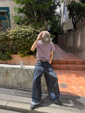 「ZARA（ザラ）のアイテム（パンツ）」を使った、にゃんにゃさん（メンズ・165cm）の夏コーディネート