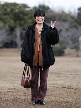 「Heather（ヘザー）のアイテム」を使った、asuka☺︎さん（レディース・155cm）の冬コーディネート