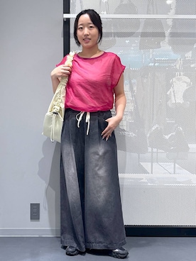「アイテム（ヘアアクセサリー）」を使った、riko2838さん（レディース・160cm）の夏コーディネート