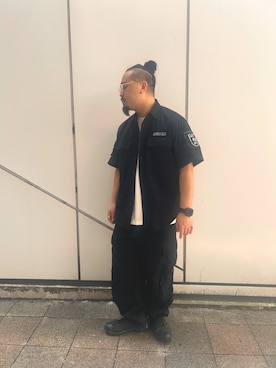 「AVIREX（アヴィレックス）のアイテム（トップス）」を使った、Taichiさん（メンズ・180cm）の夏コーディネート