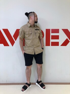 「AVIREX（アヴィレックス）のアイテム（サンダル）」を使った、Taichiさん（メンズ・180cm）の夏コーディネート