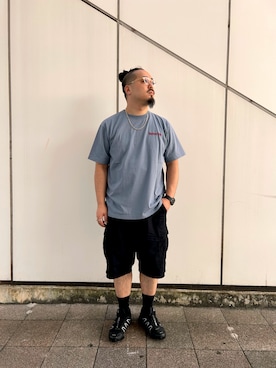 「AVIREX（アヴィレックス）のアイテム（トップス）」を使った、Taichiさん（メンズ・180cm）の夏コーディネート