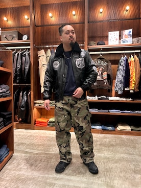 「アイテム（ミリタリージャケット）」を使った、Taichiさん（メンズ・180cm）の秋コーディネート