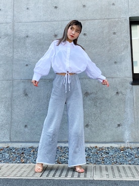 「アイテム（スウェットパンツ、シルバー系）」を使った、SANAEMONさん（レディース・152cm）の夏コーディネート