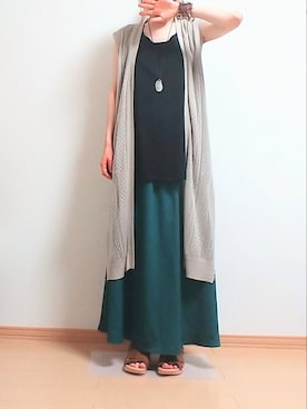 「rps（アールピーエス）のアイテム（ベスト）」を使った、きのんさん（レディース・161cm）の夏コーディネート