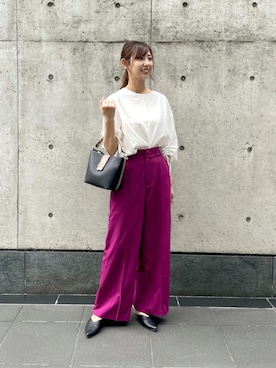 「OZOC（オゾック）のアイテム（シャツ/ブラウス）」を使った、りぃ【相互フォロー】さん（レディース・164cm）の夏コーディネート