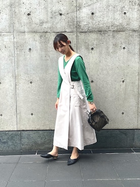 「OZOC（オゾック）のアイテム（オールインワン・サロペット）」を使った、りぃ【相互フォロー】さん（レディース・164cm）の秋コーディネート