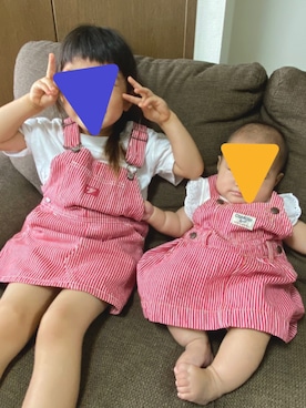 「OSHKOSH（オシュコシュ）のアイテム（ワンピース/ドレス）」を使った、katwooSさん（キッズ・90cm）の夏コーディネート