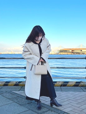 「archives（アルシーヴ）のアイテム（ジャンパースカート）」を使った、yuna.さん（レディース・151cm）の冬コーディネート