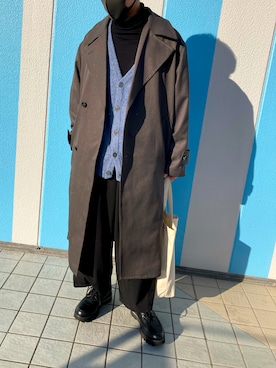 「Adoon plain（アドーンプレーン）のアイテム（カーディガン/ボレロ）」を使った、したさん（メンズ・166cm）の冬コーディネート
