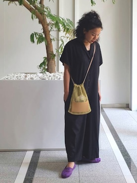 「Import & Select（インポートアンドセレクト）のアイテム（オールインワン・サロペット）」を使った、ashimayuさん（レディース・153cm）の夏コーディネート