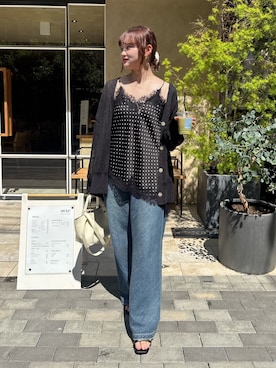 「DouDou（ドゥドゥ）のアイテム（パンツ）」を使った、doudoukarinさん（レディース・155cm）の夏コーディネート