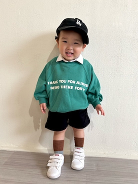 「アイテム（帽子）」を使った、ayumi3mamaさん（キッズ・80cm）の秋コーディネート