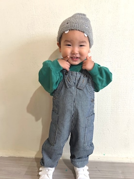 「アイテム（オールインワン・サロペット）」を使った、ayumi3mamaさん（キッズ・80cm）の秋コーディネート