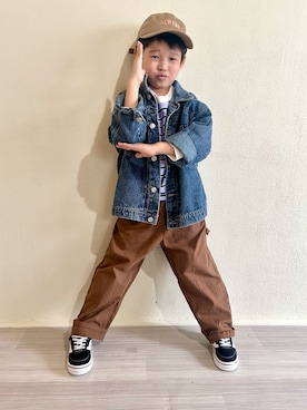 「アイテム（デニムジャケット）」を使った、ayumi3mamaさん（キッズ・120cm）の秋コーディネート