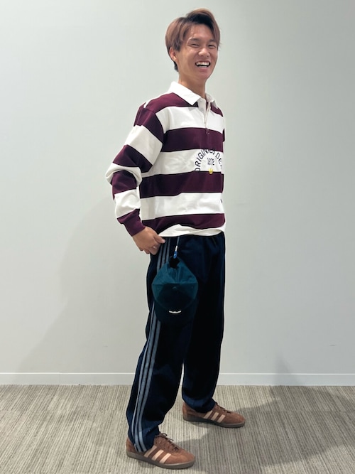 adidasアディカラー ルーズ トラックパンツ デニム ストーン