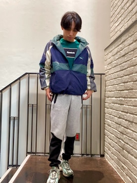 「アイテム（ナイロンジャケット）」を使った、Shumpeiさん（メンズ・173cm）の秋コーディネート