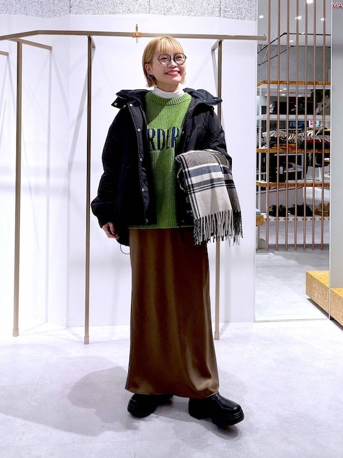 ストレッチサテンスカート　497324