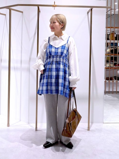 ワッシャーチェックキャミ 650694（キャミソール）｜LEPSIM