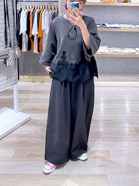 「LEPSIM（レプシィム）のアイテム（その他パンツ）」を使った、ayaka_lepsimさん（レディース・158cm）の夏コーディネート