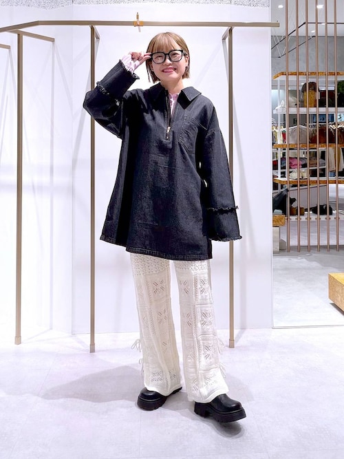 新品　スローブイエナ　クロシェモチーフフリンジパンツ SLOBE IENA（スローブイエナ） パンツ 「シリーズあり/」レース編み