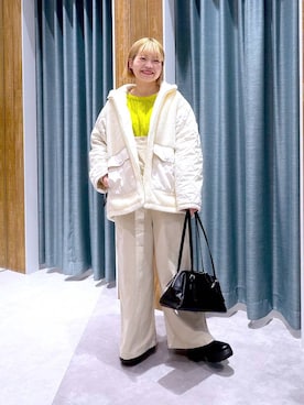 「アイテム（ボストンバッグ）」を使った、ayaka_lepsimさん（レディース・158cm・20代）の冬コーディネート