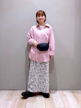 「LEPSIM（レプシィム）のSPICE GIRLS LS　1017579（Tシャツ/カットソー、ホワイト系）」を使った、ayaka_lepsimさん（レディース・158cm）の秋コーディネート