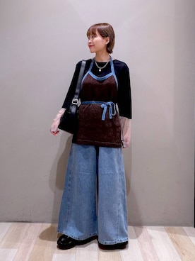 「LEPSIM（レプシィム）のスニーカーローファー　1042668（ローファー、ブラック系）」を使った、ayaka_lepsimさん（レディース・158cm）の夏コーディネート